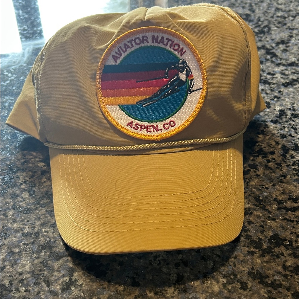 Aviator Nation Gold Cap with Colorful Patch